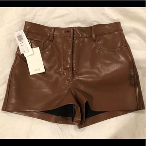 Aritizia brown faux leather short